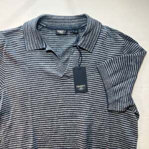 NWT Faherty Reserve Striped Knit Johnny Collar Sweater Polo Shirt Size M